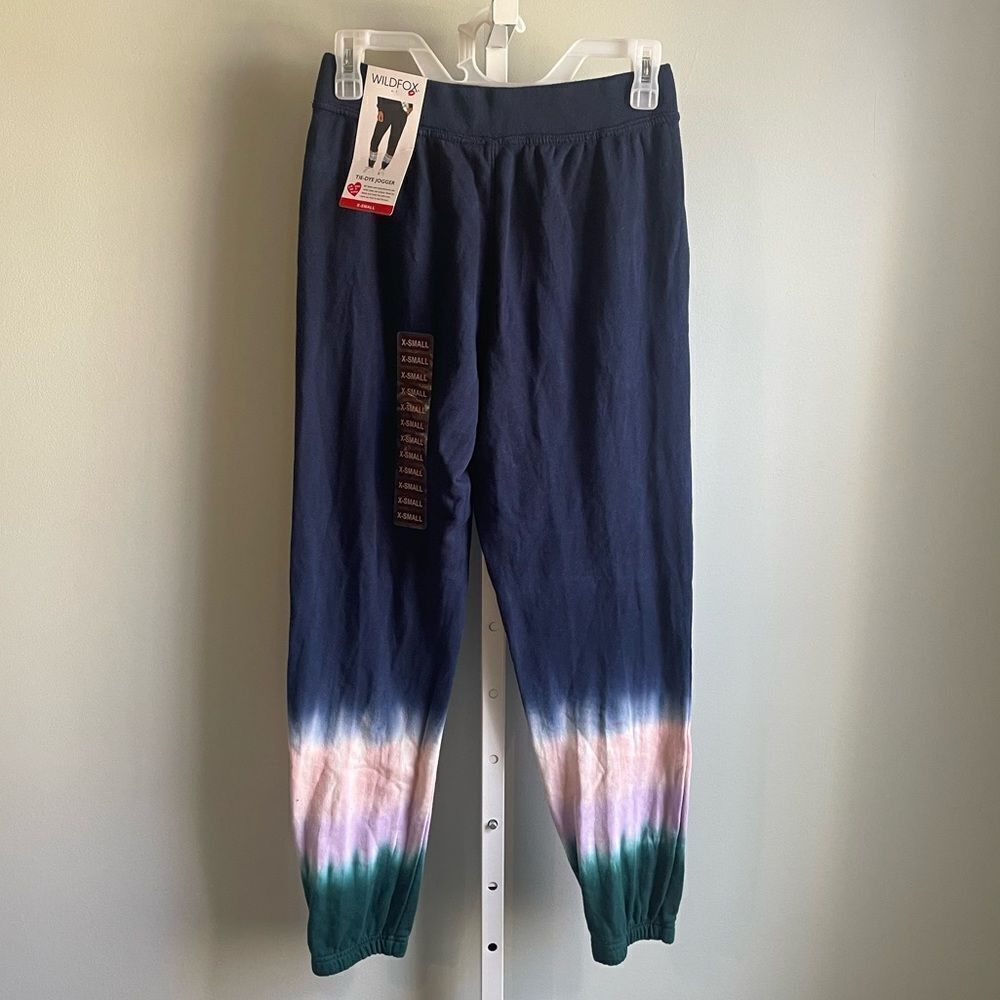 NWT Wildfox Navy Relaxed Fit Tie-Dye Joggers - Picture 4 of 4